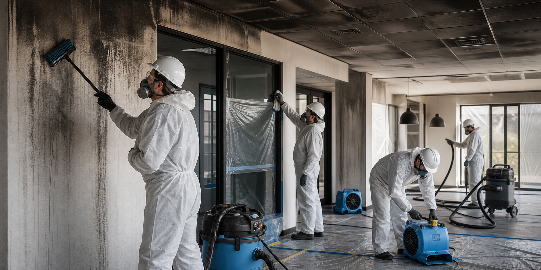 Restoration & Make Safe contractors completing fire and smoke restoration works